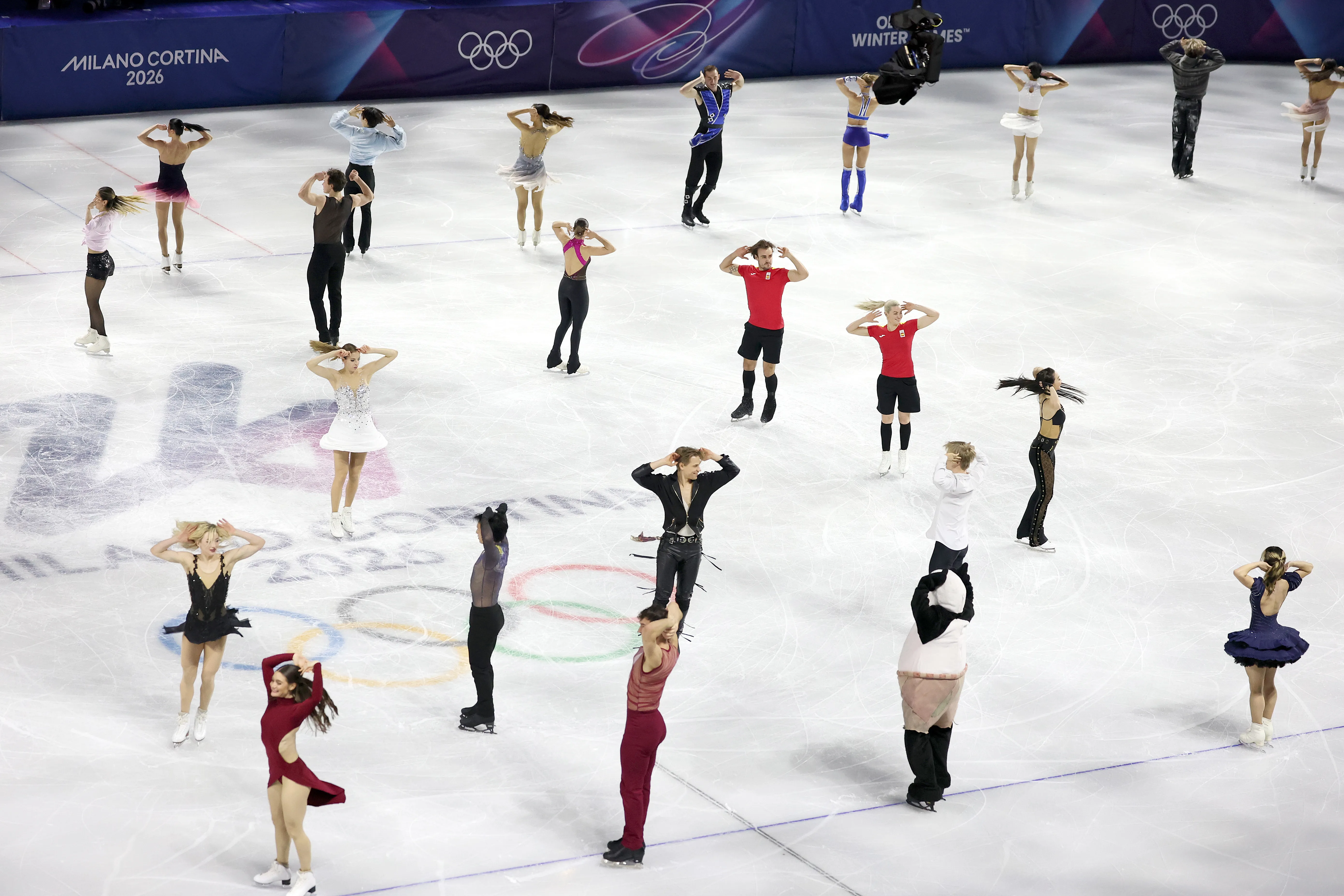 Athletes perform during the Figure Skating Exhibition Gala.