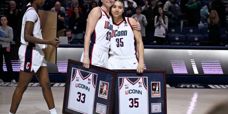 On UConn’s Senior Day, Azzi Fudd and Caroline Ducharme’s decade-long friendship comes full circle