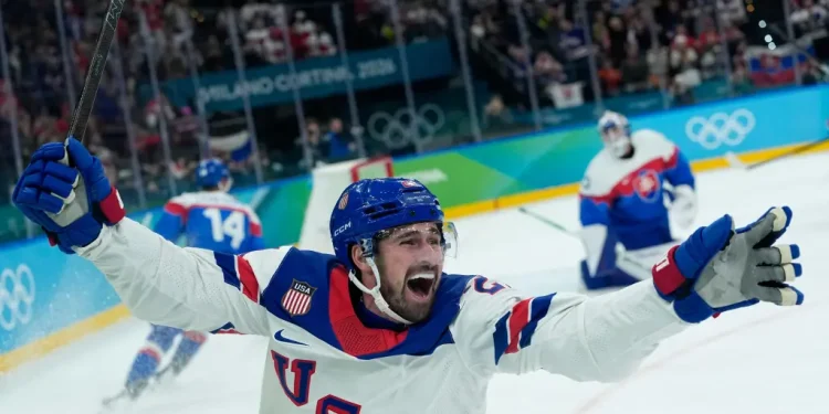 US sets up gold-medal game against Canada at the Olympics by cruising past Slovakia