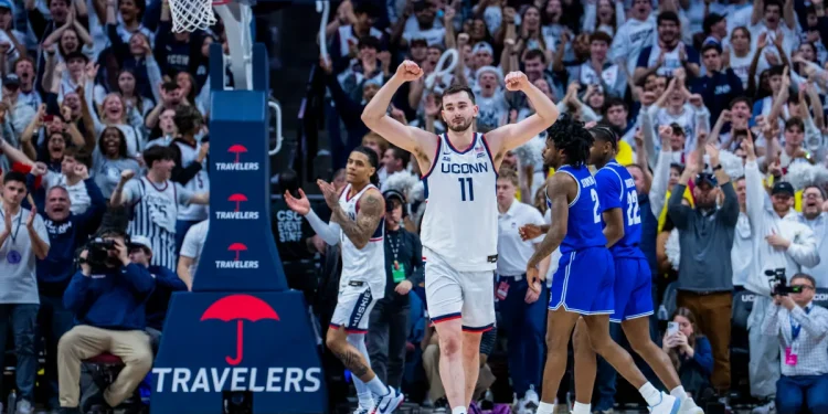 Karaban helps No. 6 UConn edge Seton Hall 71-67 after being added to Huskies of Honor