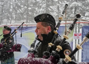 Bagpipers play at Olympic curling in homage to sport’s Scottish heritage — but they’re Italian