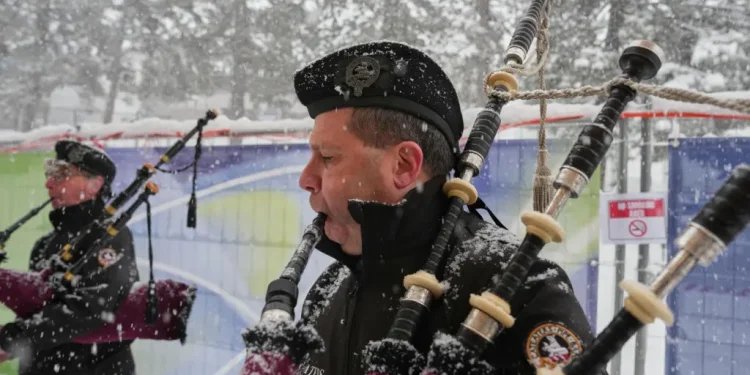Bagpipers play at Olympic curling in homage to sport’s Scottish heritage — but they’re Italian