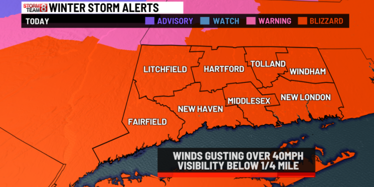 State of emergency declared in Connecticut for blizzard