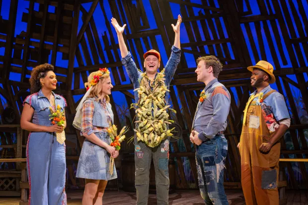 A wedding in corn-filled Cob County, from the musical "Shucked" at The Bushnell through March 1. (Matthew Murphy/Evan Zimmerman)