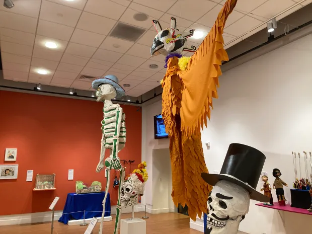 Some of the puppets in the "Somos Uno: Mexican and Mexican American Puppetry" exhibit are larger than life, used for outdoor pageantry, protests and ceremonies. (Christopher Arnott/Hartford Courant)