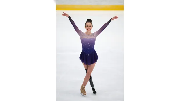Stef Reid competes in the British Adult Figure Skating Championships.