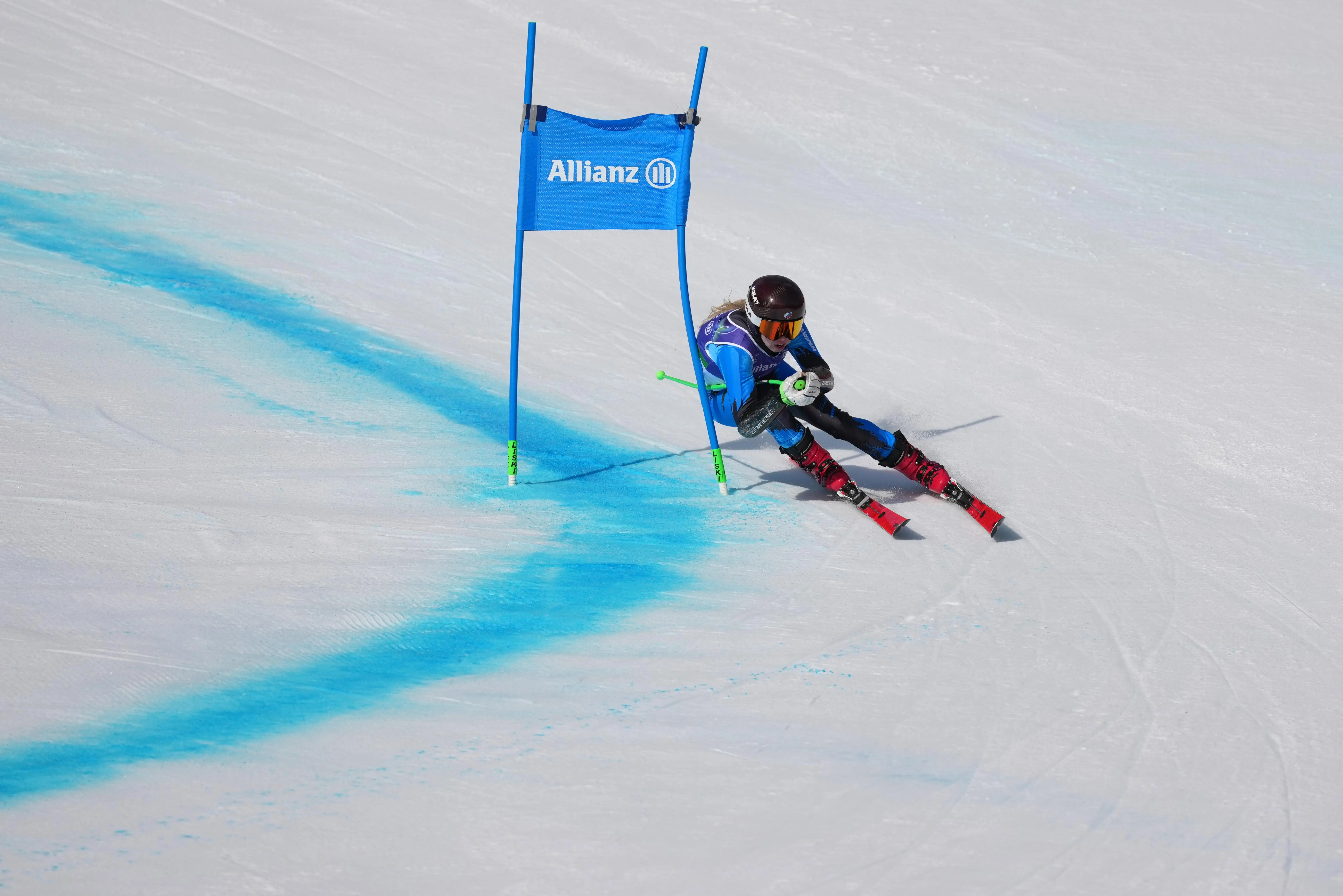 Varvara Voronchikhina, of Russia, competes in the alpine skiing women's super-G standing final.