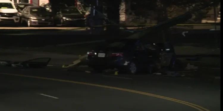 3 people sent to hospital after car hits utility pole in West Hartford