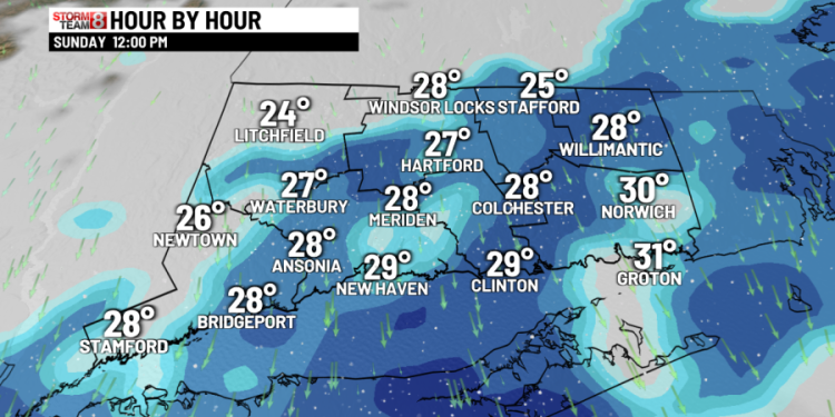 A quick round of light snow then turning bitterly cold