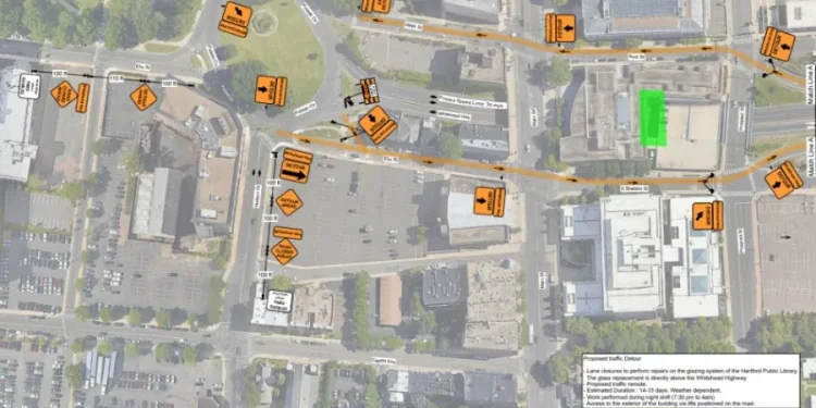 Both sides of Hartford's Whitehead Highway to close amid library renovations