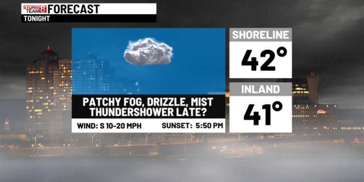 Cloudy and cool with another round of rain Sunday morning