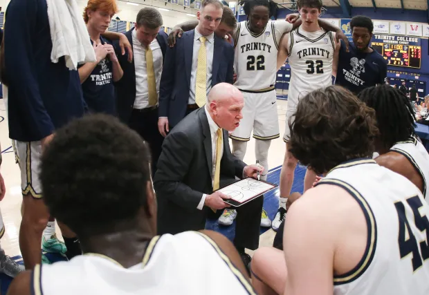 Trinity and coach James Cosgrove have won 85 of their last 92 games. They're eying a third straight trip to the Division III Final Four. (Courant file photo)