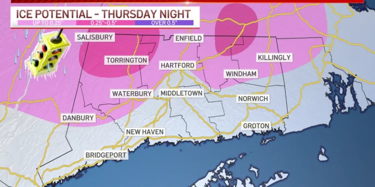 Mainly rain through Thursday ahead of icing potential tonight