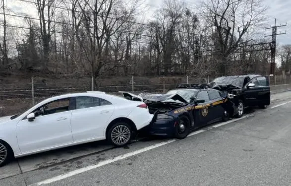 New York State Police trooper struck by Connecticut driver during traffic stop
