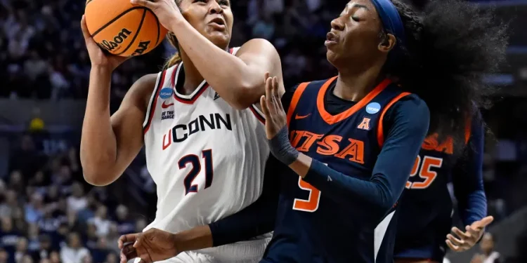 UConn women open title defense with rout of UTSA in NCAA Tournament