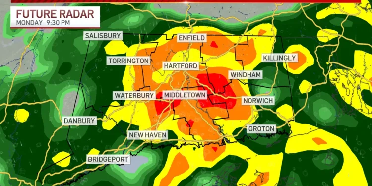 Heavy rain, thunderstorms possible Monday night