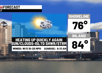 A very warm Wednesday & Thursday forecast