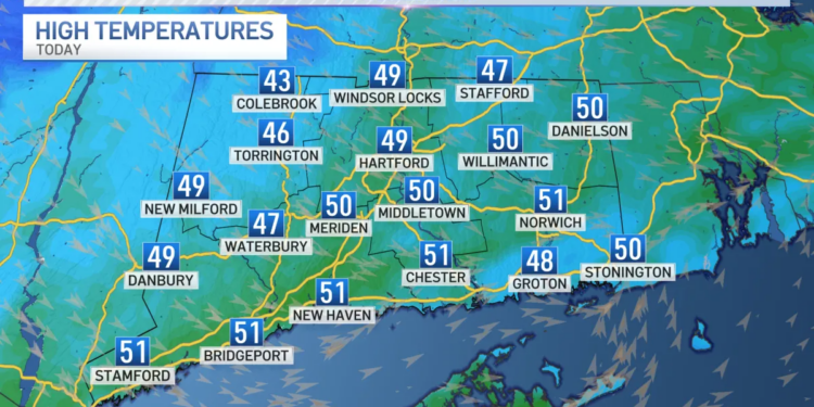 Cold weather returns to begin the week