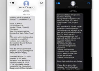 Connecticut State Police warn residents of threatening text scam