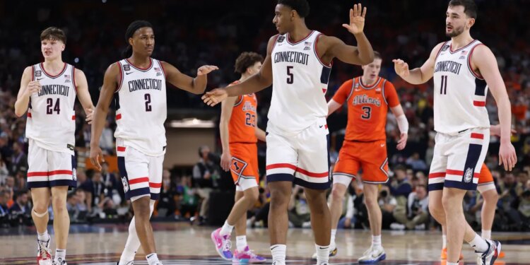 UConn reaches 3rd national title game in 4 seasons, beating Illinois 71-62 behind Mullins and Reed