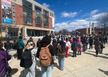 Students rally at Southern Connecticut State University after ICE detain classmate