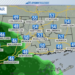Rain showers slowly spread east today and tonight
