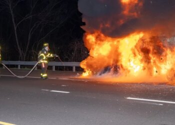 PHOTOS: None injured after van fire on I-91 South in Hartford on Friday