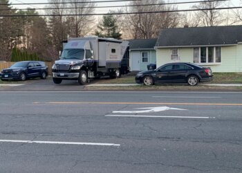 State police major crime squad assist Enfield police at home where 12-year-old girl was found dead