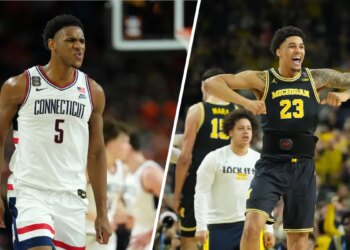 Michigan muscles its way to program's 2nd national title, beating stubborn UConn 69-63