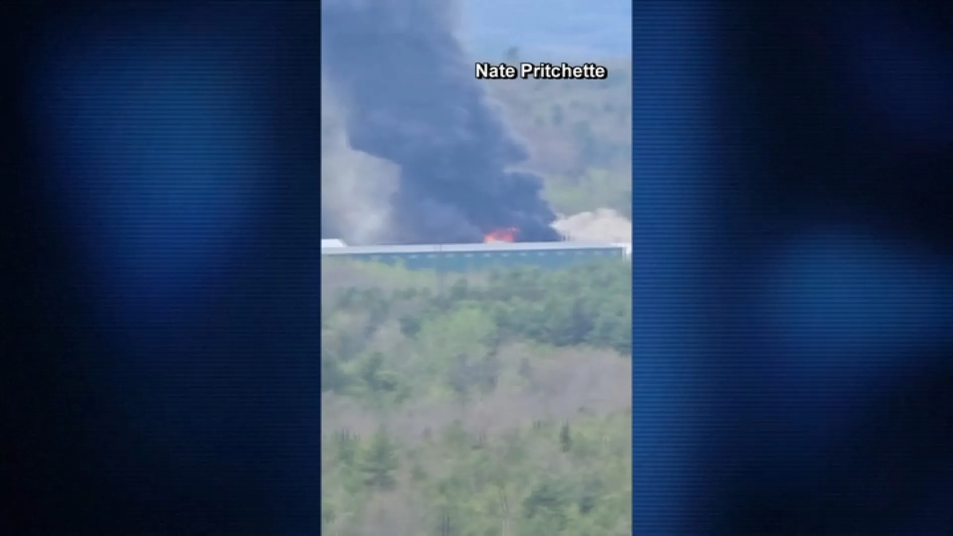 Smoke rises from a lumber mill in Maine on Friday, May 15, 2026.