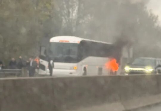 Bus fire closes portion of I-95 South in Old Saybrook: PHOTOS