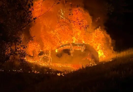 Driver safely exits vehicle before it's engulfed in flames in Marlborough: PHOTOS