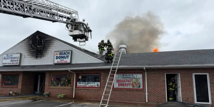 Fire damages Beach Donut in Clinton