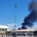 Midair jet collision forces lockdown at Idaho Air Force base show