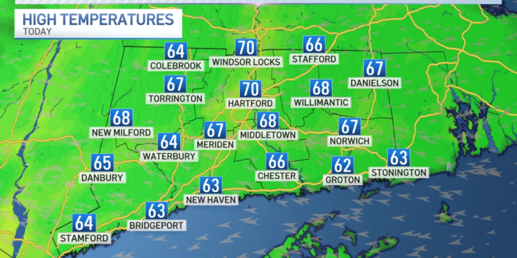 Seasonable Friday before weekend rain returns