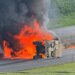 Mass. National Guard truck catches fire on I-84 in Connecticut