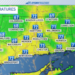 Cooler temps and tracking scattered showers for Thursday
