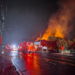 PHOTOS: Overnight fire damages Branford building after vehicle drags downed wires on East Main Street