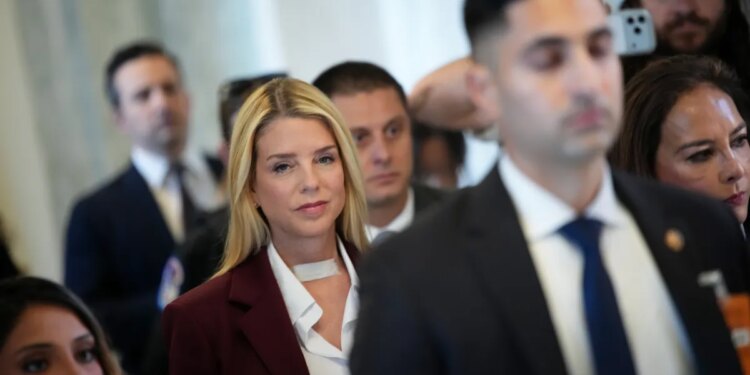 Bondi refuses to answer questions about Trump's involvement in Epstein files release