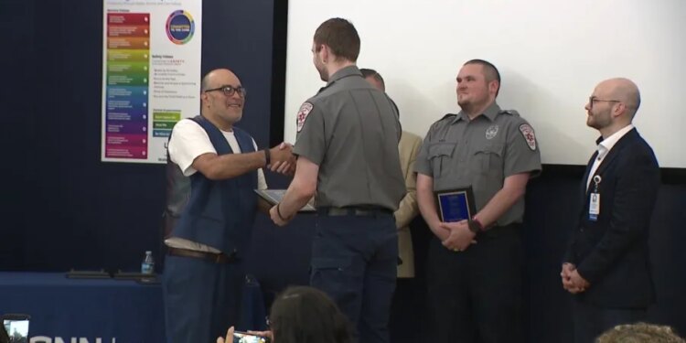 Second chance: Man meets Naugatuck EMS crew, police officer who saved his life