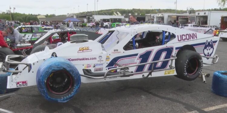 Seymour driver winning with UConn car at Stafford Motor Speedway