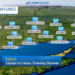 Increasing clouds through Sunday with calmer winds