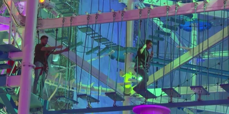 The world’s largest indoor ropes course is inside a New Haven furniture store