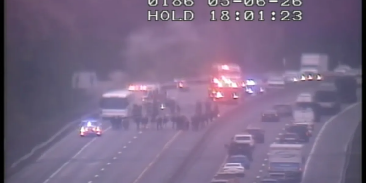 Bus catches fire, shutting down part of I-95 in Old Saybrook