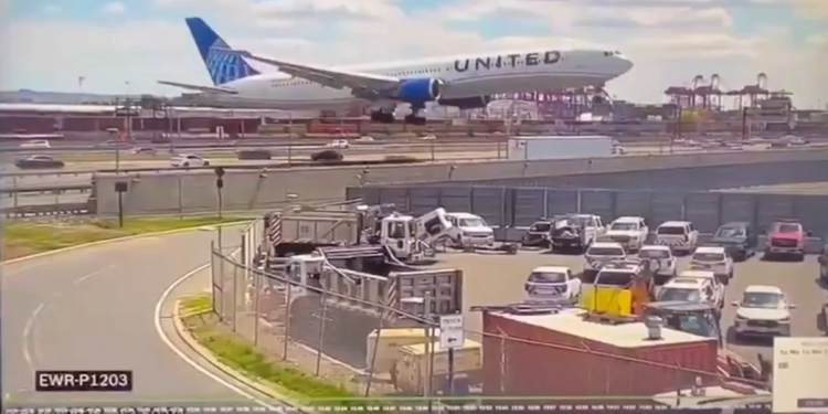 New video shows view from Newark Airport as United jet hits truck on NJ Turnpike