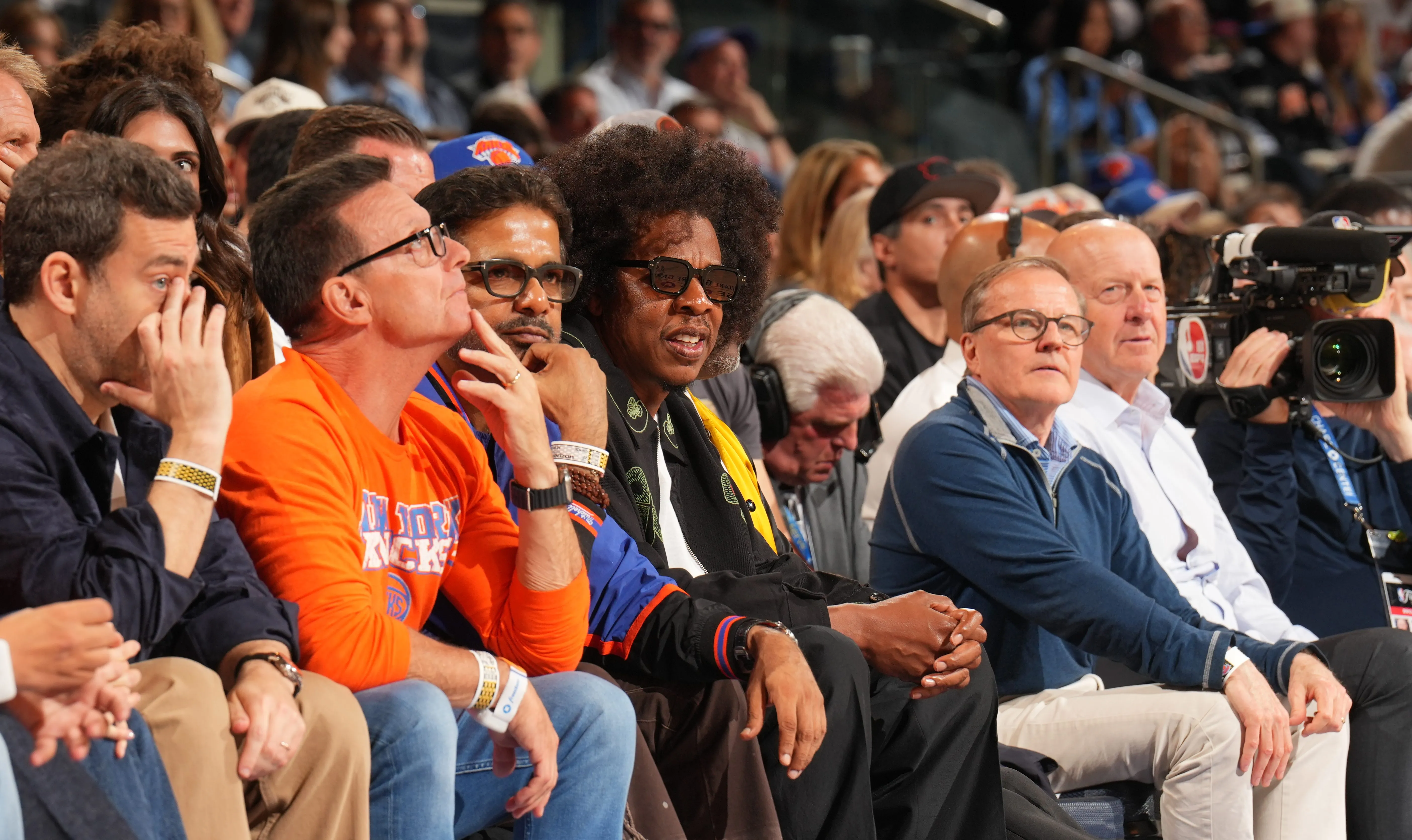 Jay-Z attends the game.