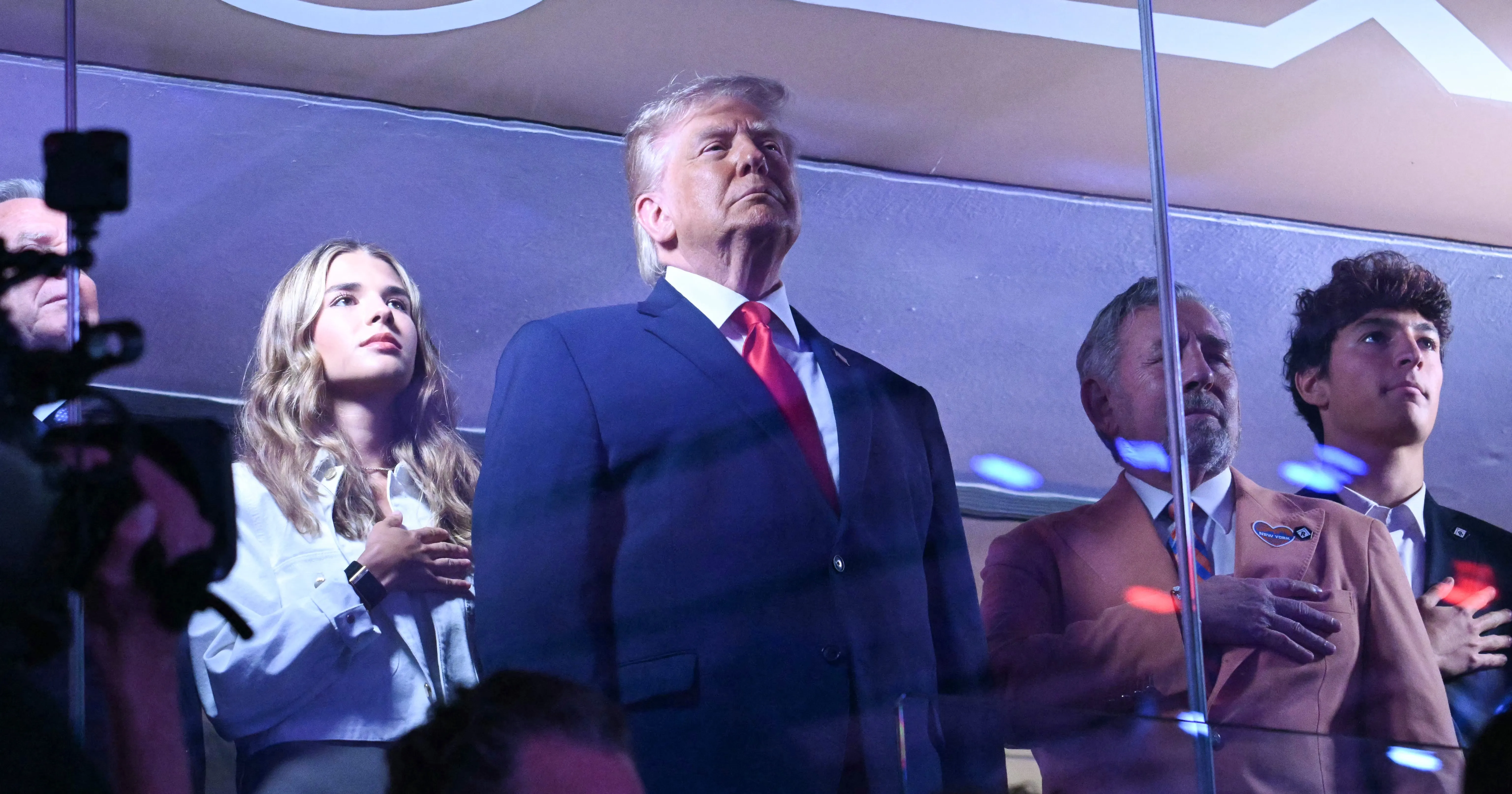 U.S. President Donald Trump attends Game Three of the NBA Finals.