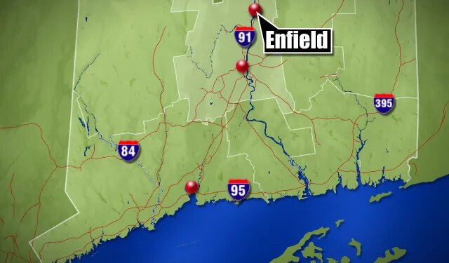 Enfield crash closes road after taking down pole and wires