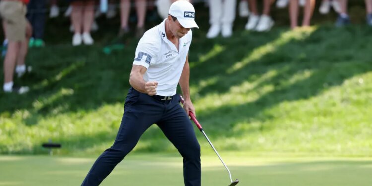 Viktor Hovland wins Travelers in Monday playoff when Scheffler misses short birdie putt