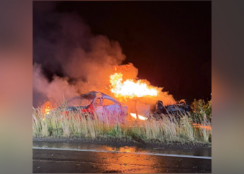 Multiple injured after 2 vehicles crash and catch fire in Portland